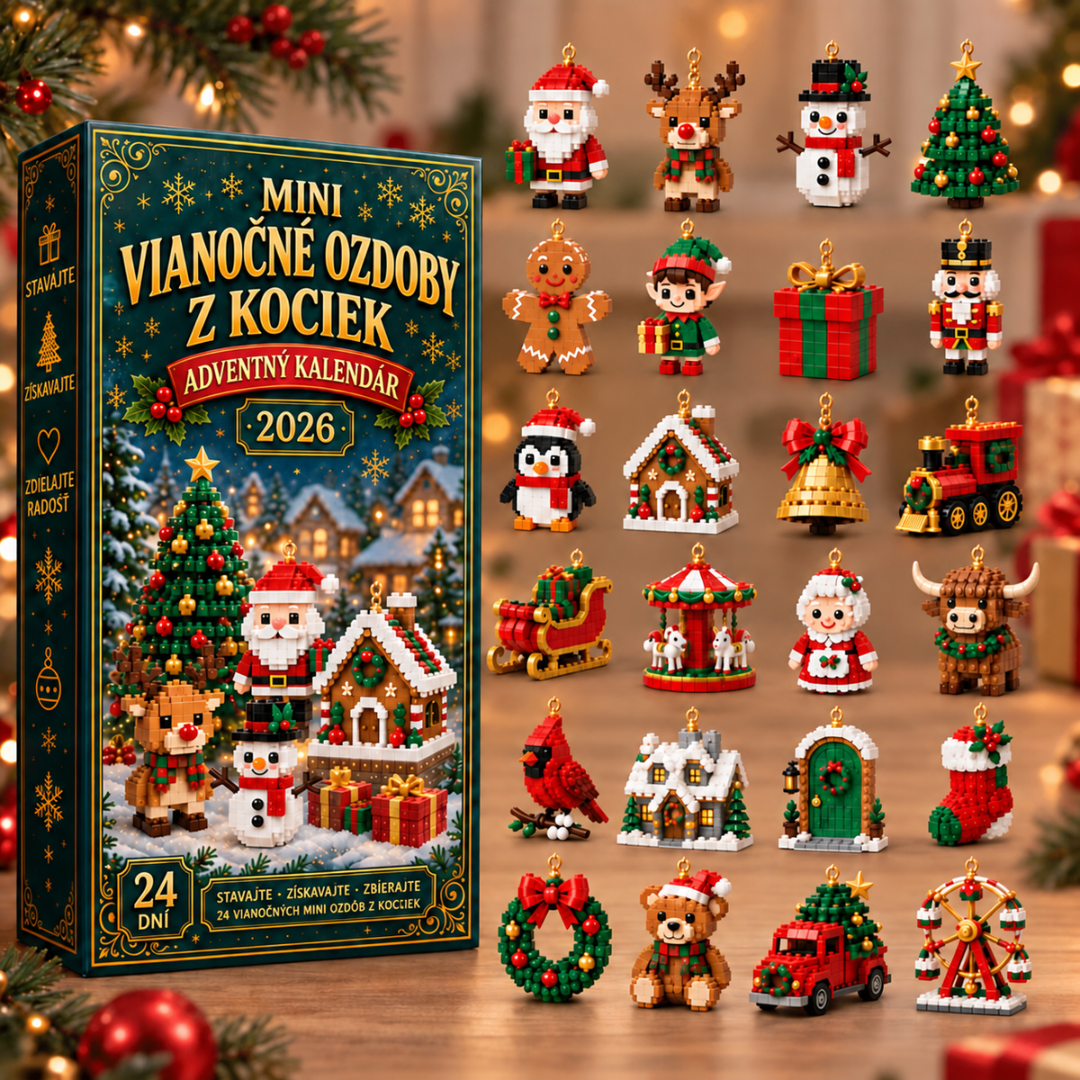 Adventný kalendár 24 mini ozdôb – 03