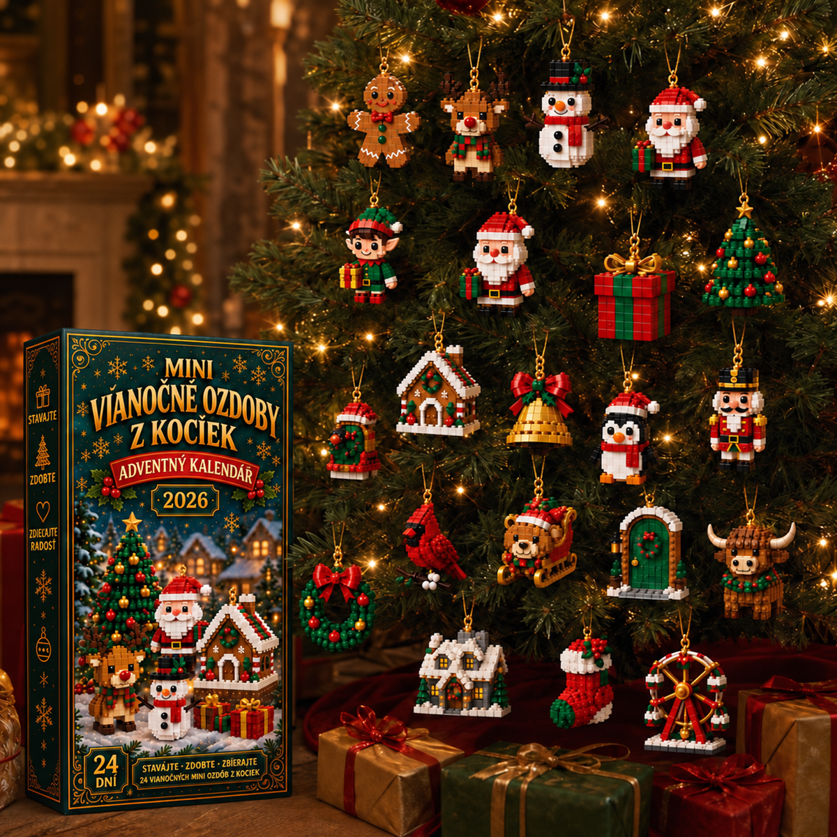 Adventný kalendár 24 mini ozdôb – 04