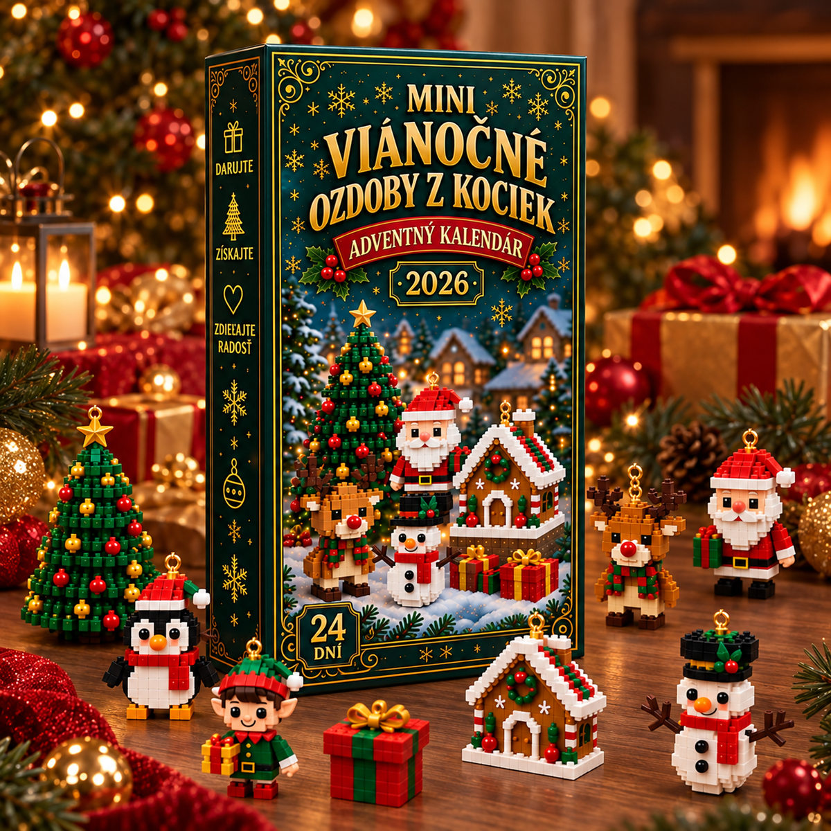 Adventný kalendár 24 mini ozdôb – one