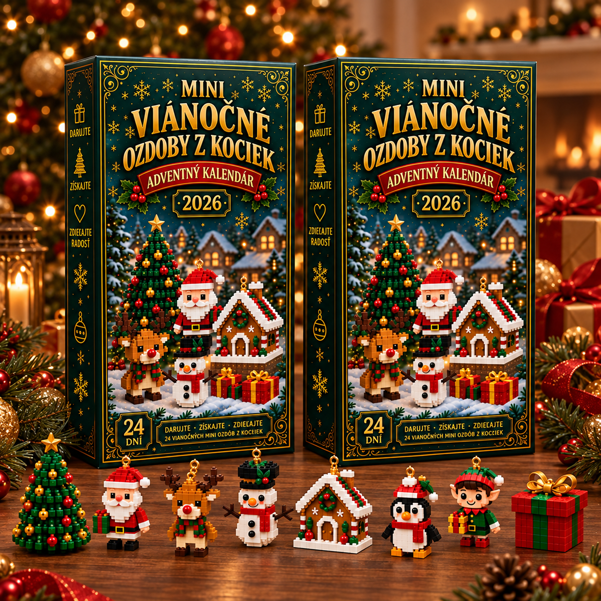Adventný kalendár 24 mini ozdôb – two