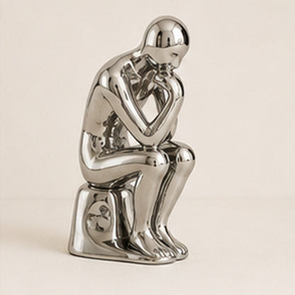 Nuvelloia Thinker Chrome Figurine
