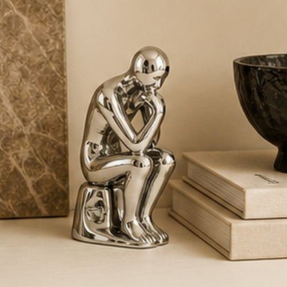 Nuvelloia Thinker Chrome Figurine
