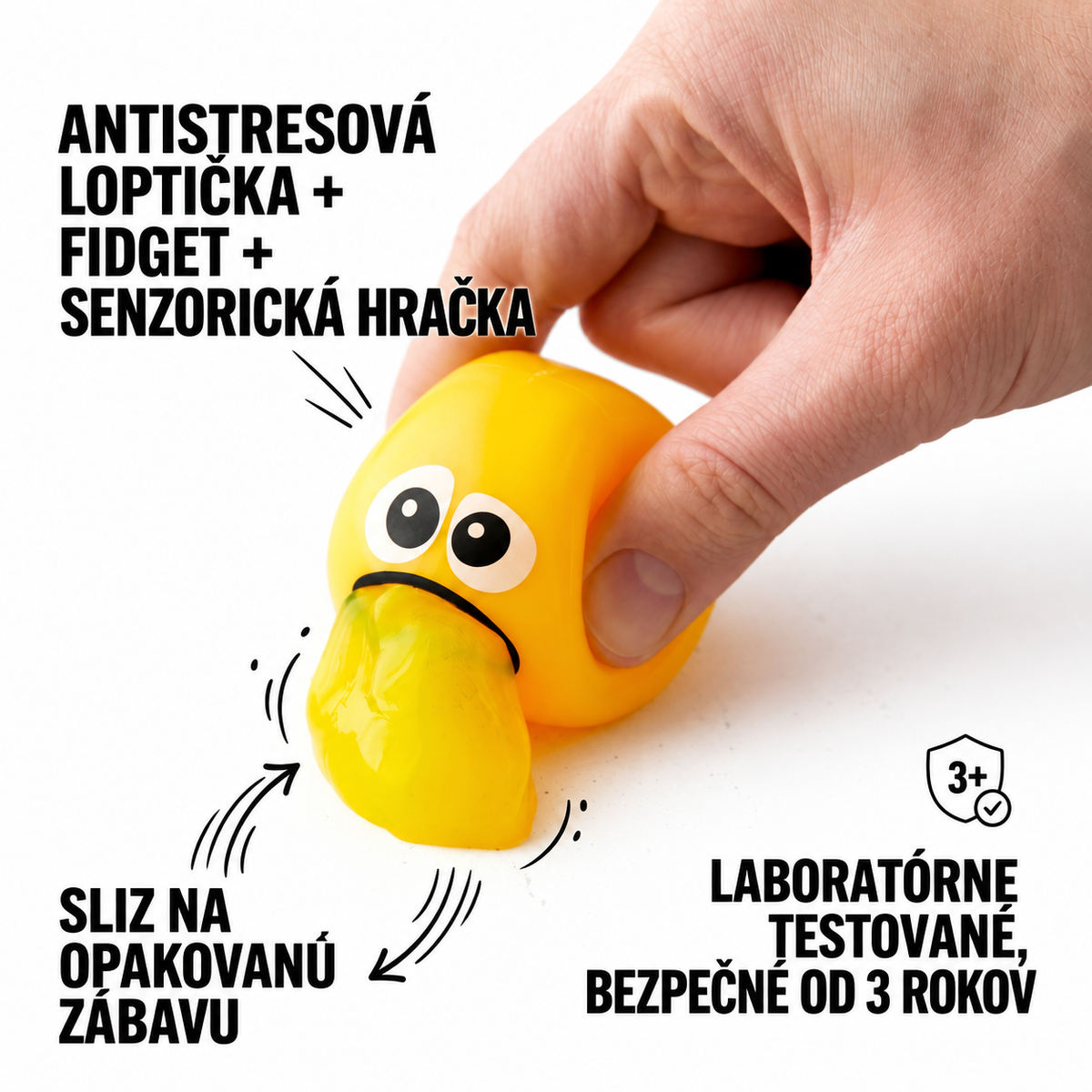 Senzorická loptička Puking Ball s opakovane použiteľným slizom