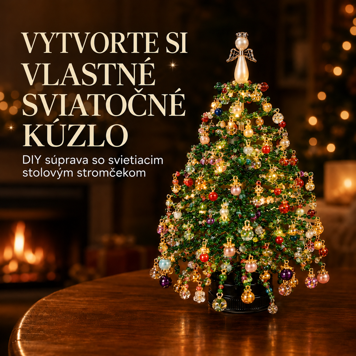 Svietiaci sezónny stolový stromček DIY – 5 dizajnov