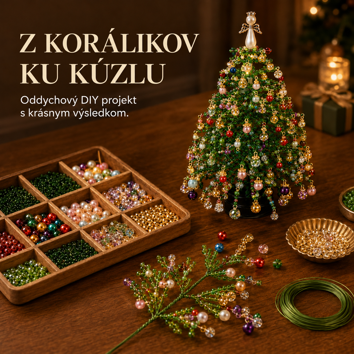 Svietiaci sezónny stolový stromček DIY – 5 dizajnov