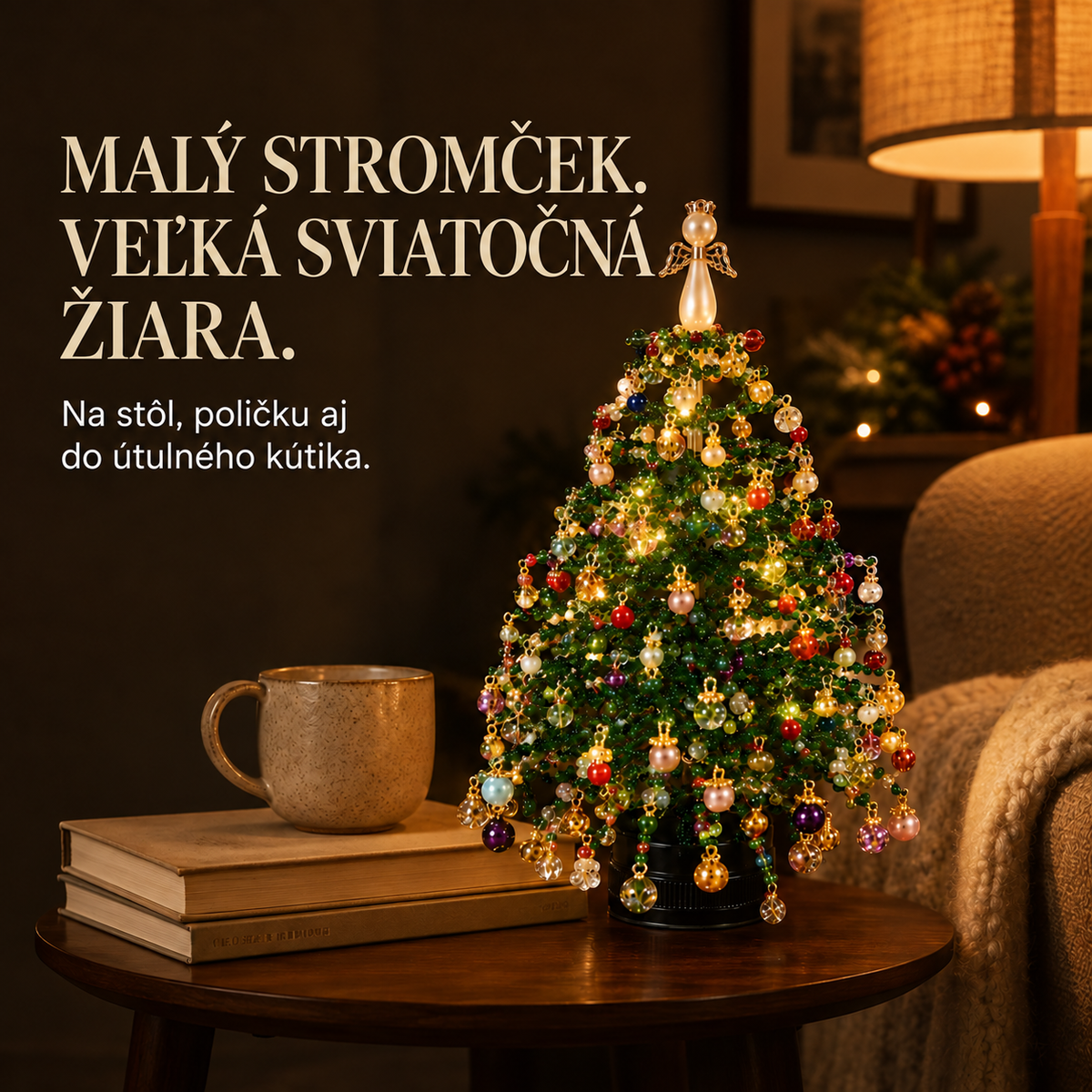 Svietiaci sezónny stolový stromček DIY – 5 dizajnov