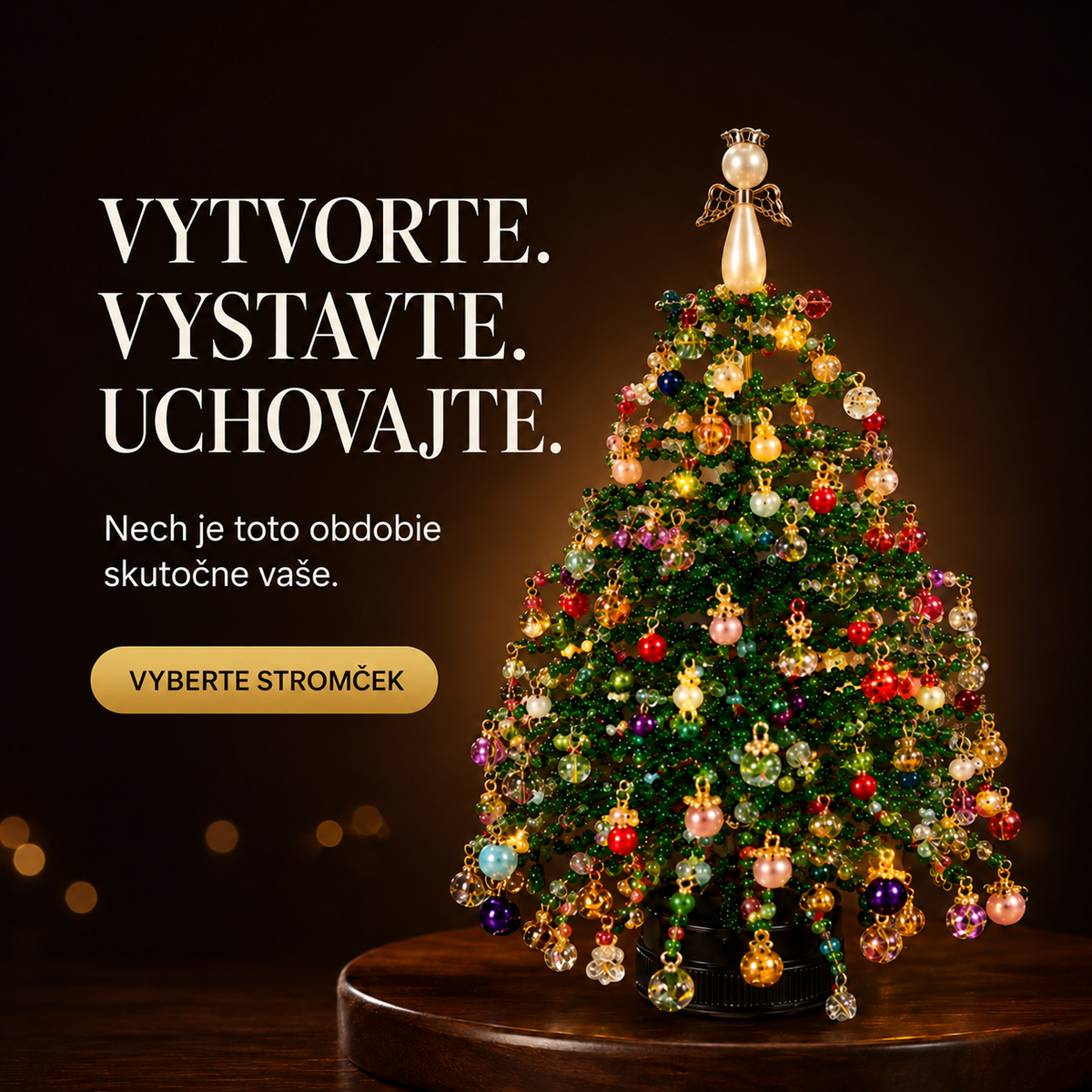 Svietiaci sezónny stolový stromček DIY – 5 dizajnov