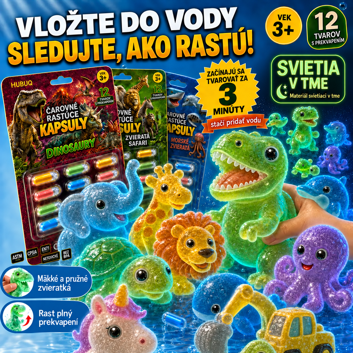 HUBUQ – zvieracie kapsuly rastúce vo vode