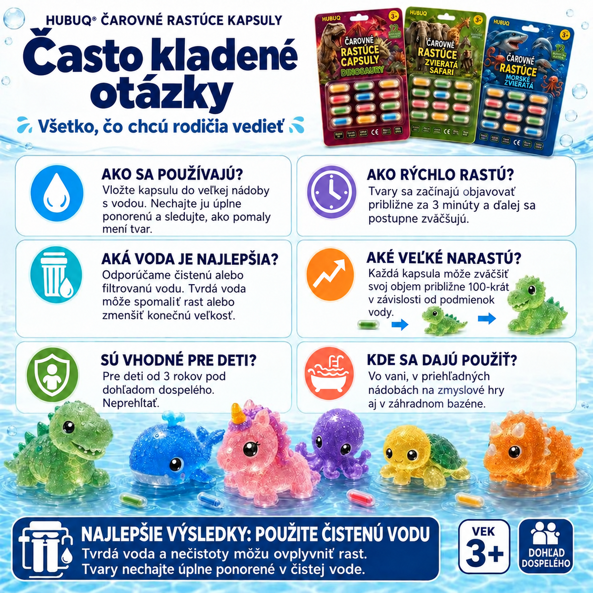 Často kladené otázky o rastúcich kapsulách